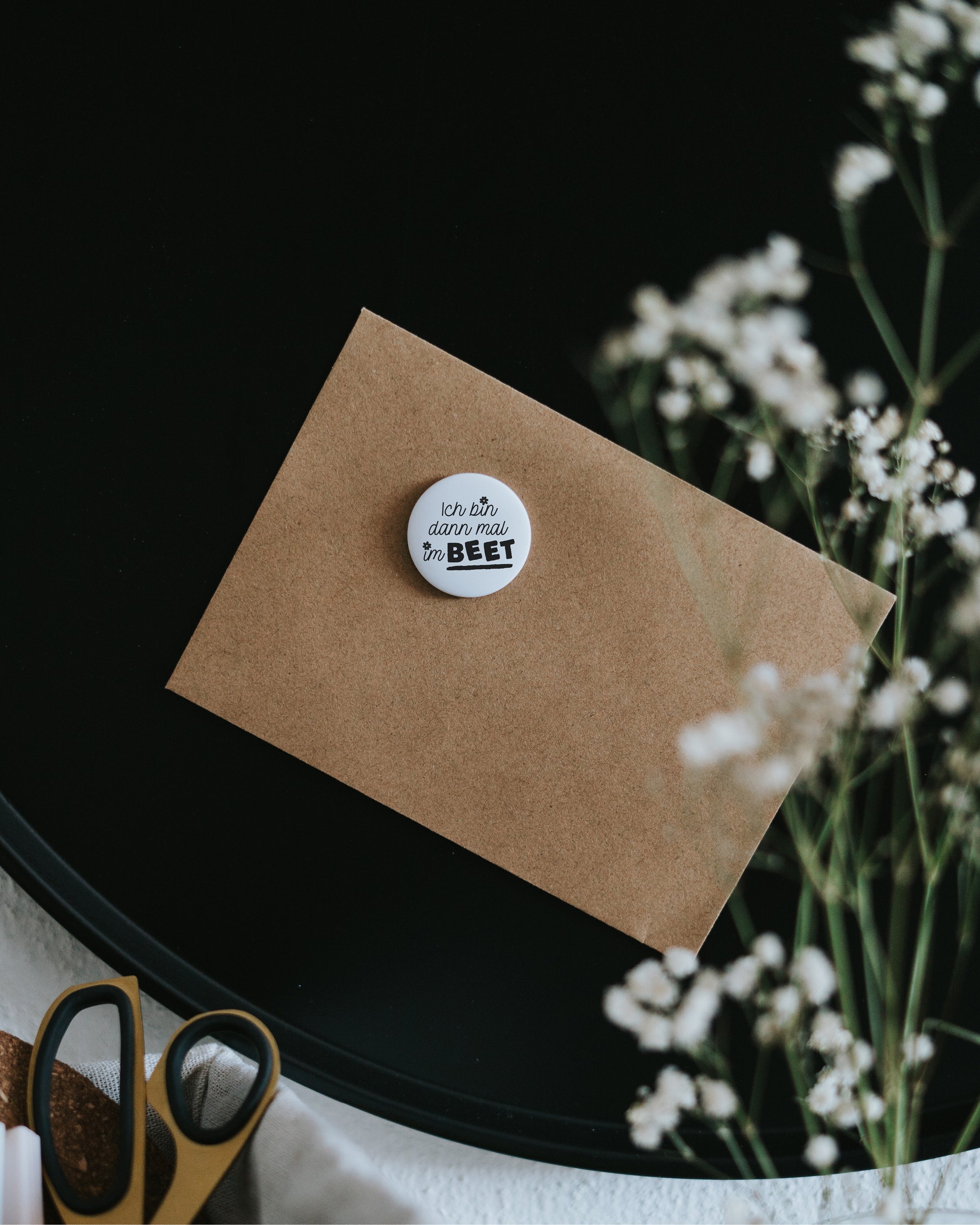 Magnet Ich bin dann mal im Beet – Kühlschrankmagnet mit Garten-Spruch als Geschenk