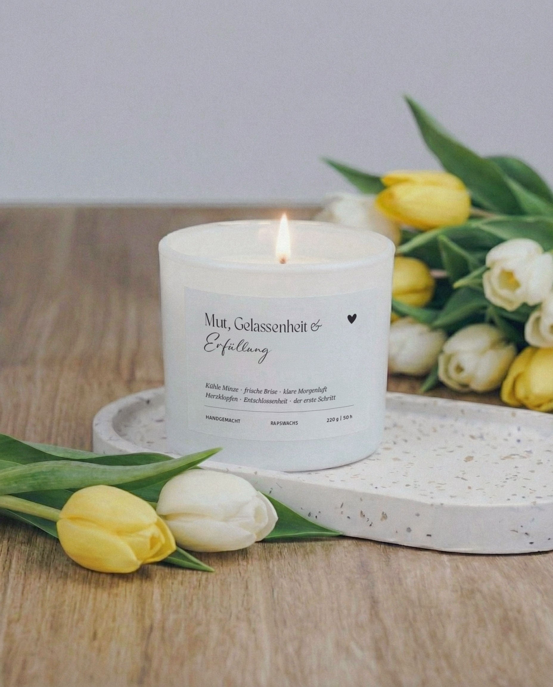 Handgemachte Kerze aus Rapswachs – schenkt Klarheit, Gelassenheit und Mut zum Neubeginn