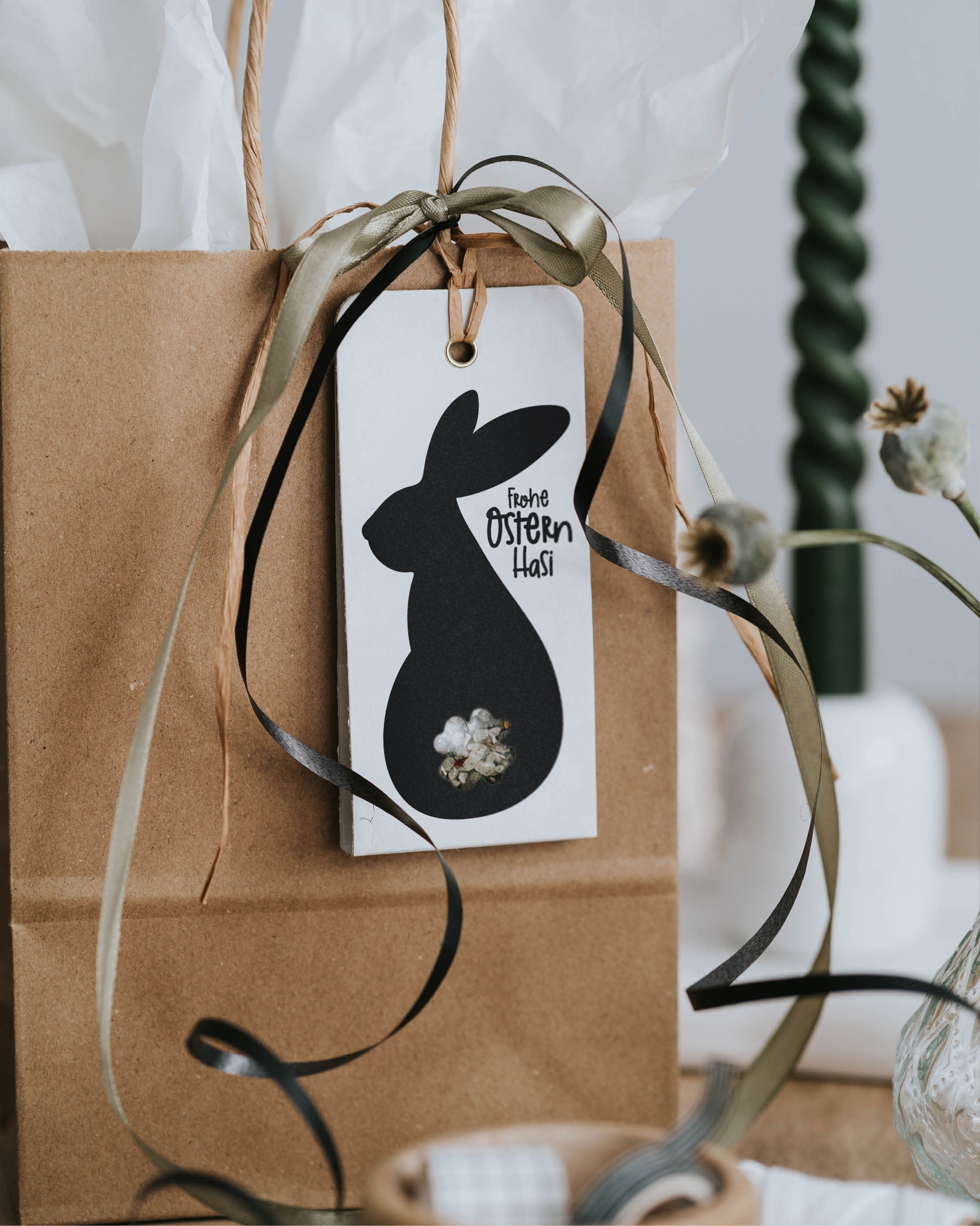 Kleines Oster-Mitbringsel als Geschenkanhänger mit Salz und Ostergruß