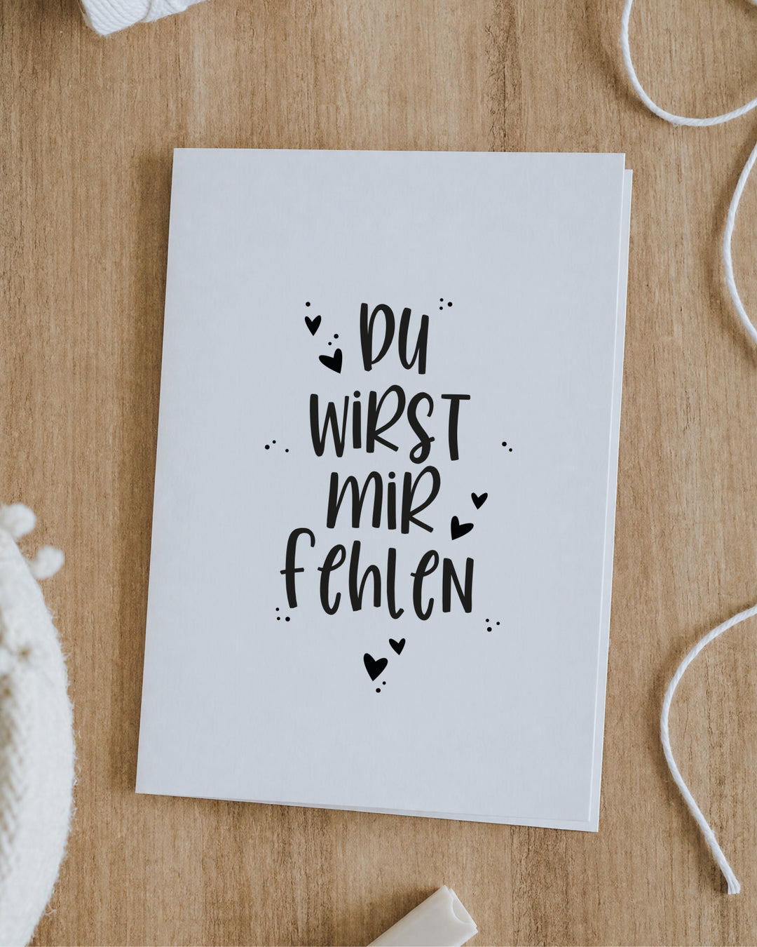 Abschiedskarte „Du wirst mir fehlen“ – Produktansicht, 125 × 176 mm