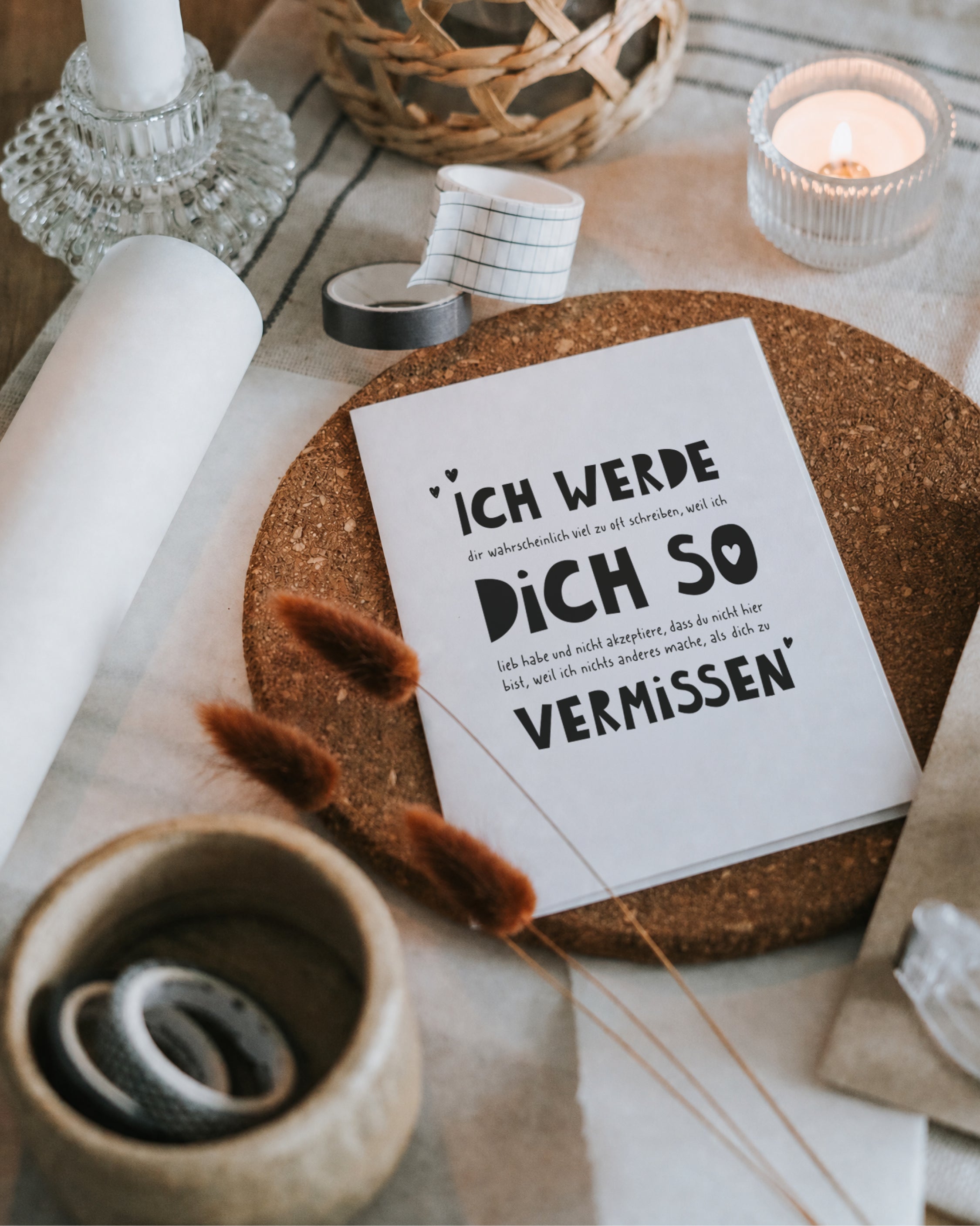 Abschiedskarte „Ich werde dich so vermissen“ von Heldenglück – weitere Ansicht