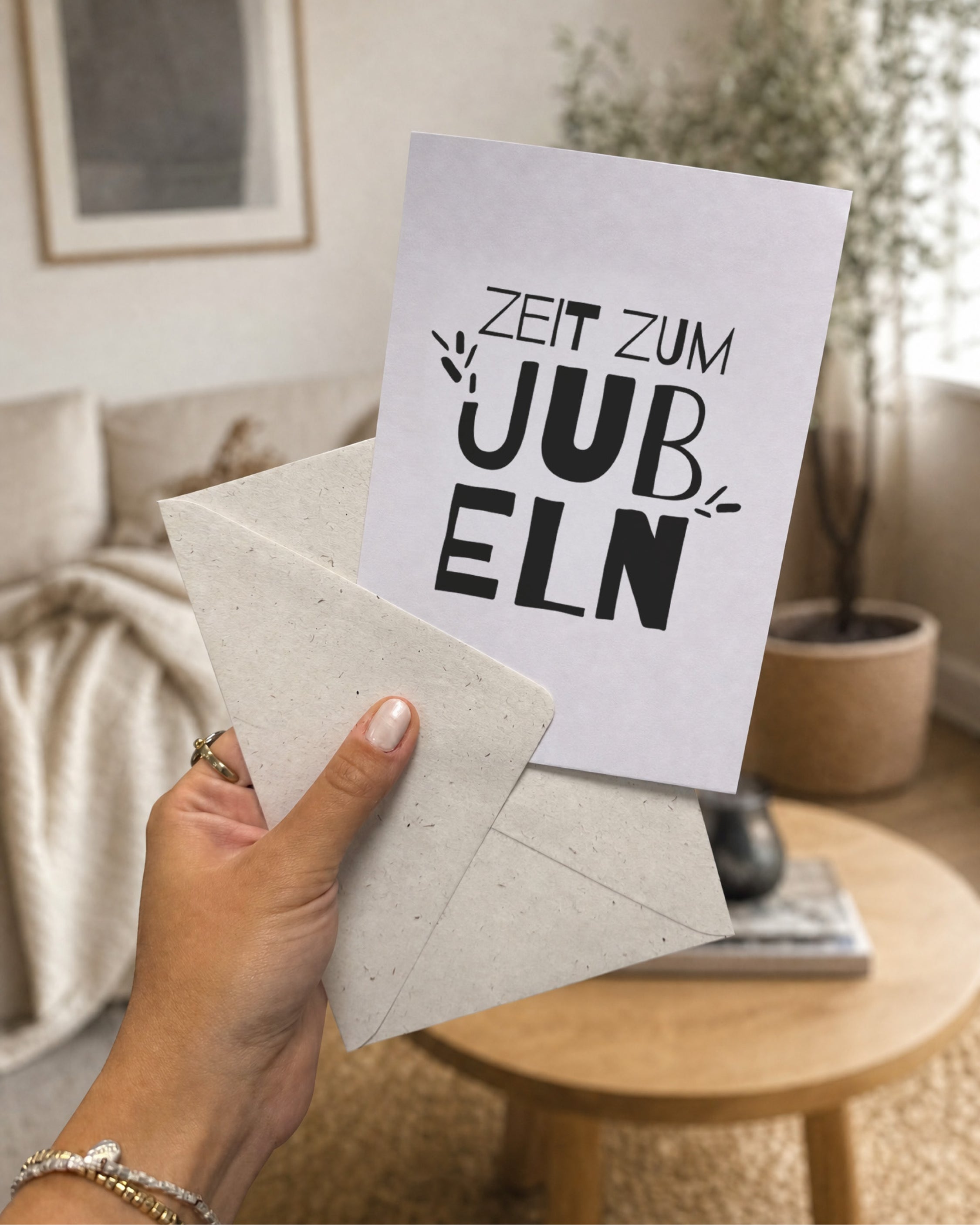Glückwunschkarte „Zeit zum Jubeln“ von Heldenglück – weitere Ansicht