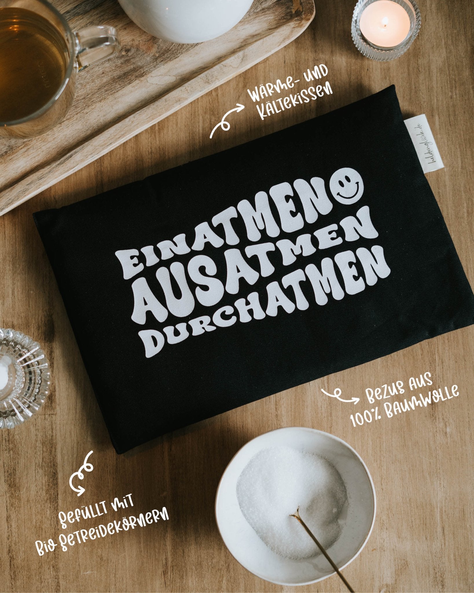 Körnerkissen · Einatmen Ausatmen - B2B Heldenglück