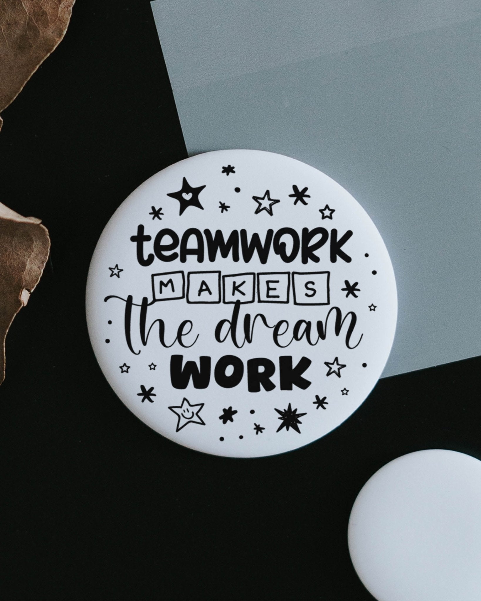 Magnet · Teamwork Dreamwork · groß - Heldenglück für Händler