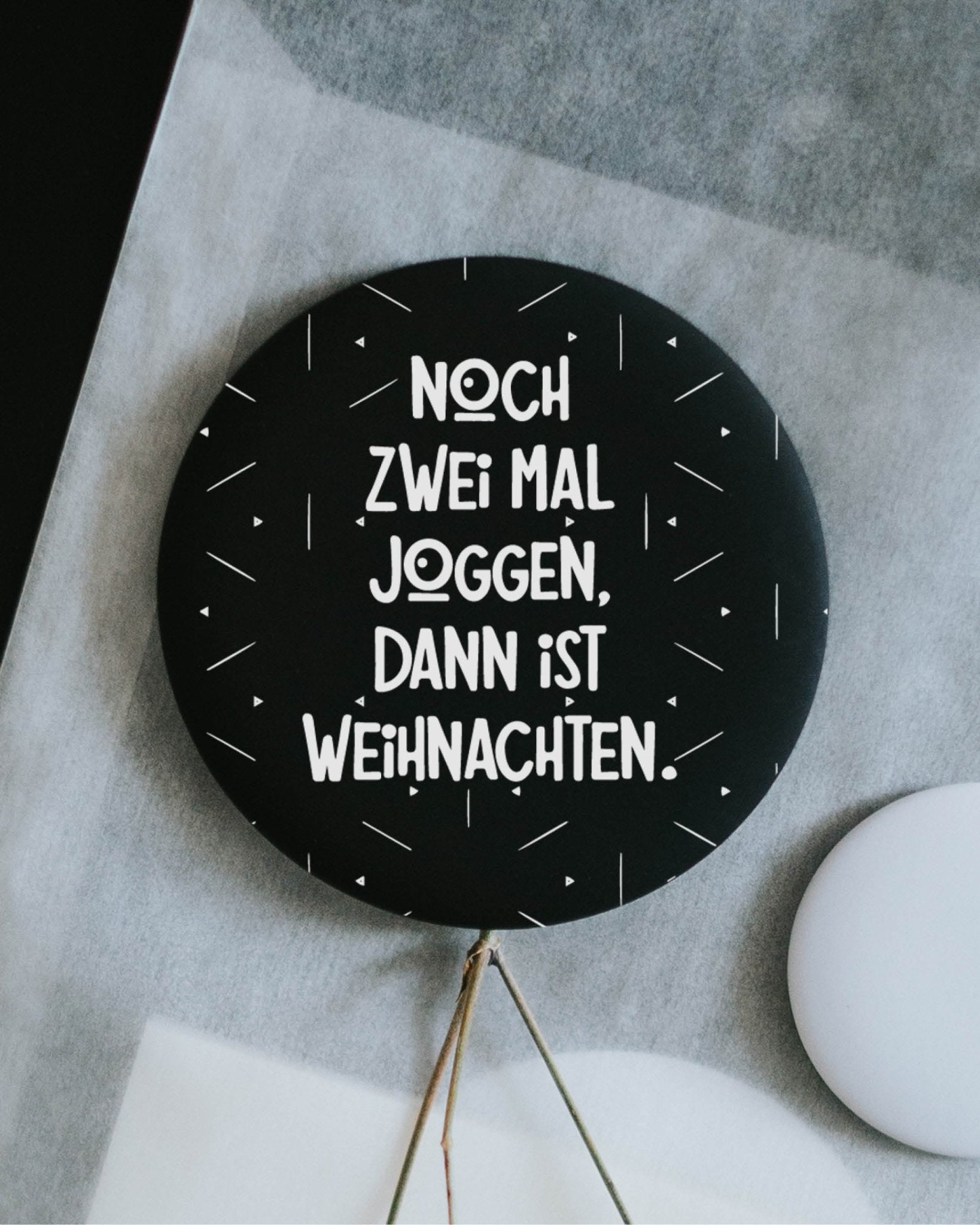 Magnet · Zweimal joggen bis Weihnachten · groß - Heldenglück für Händler