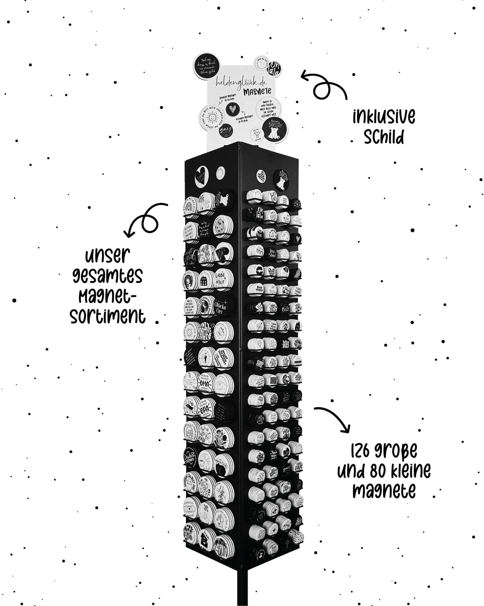 Magnetdisplay Komplett - Set - Heldenglück für Händler