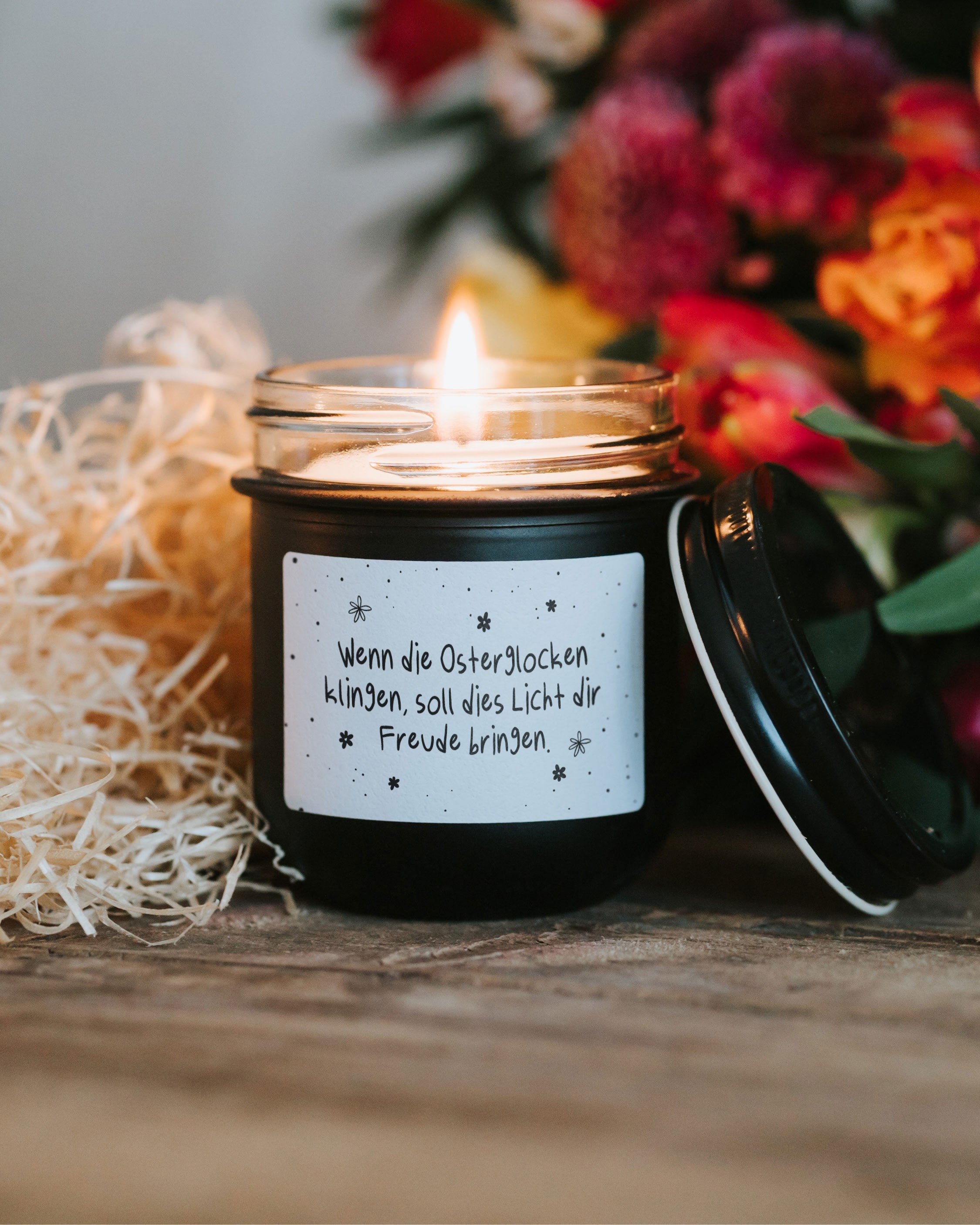 Kerze mit Bedeutung als liebevolles Ostergeschenk für Freundin, Familie oder Kollegin