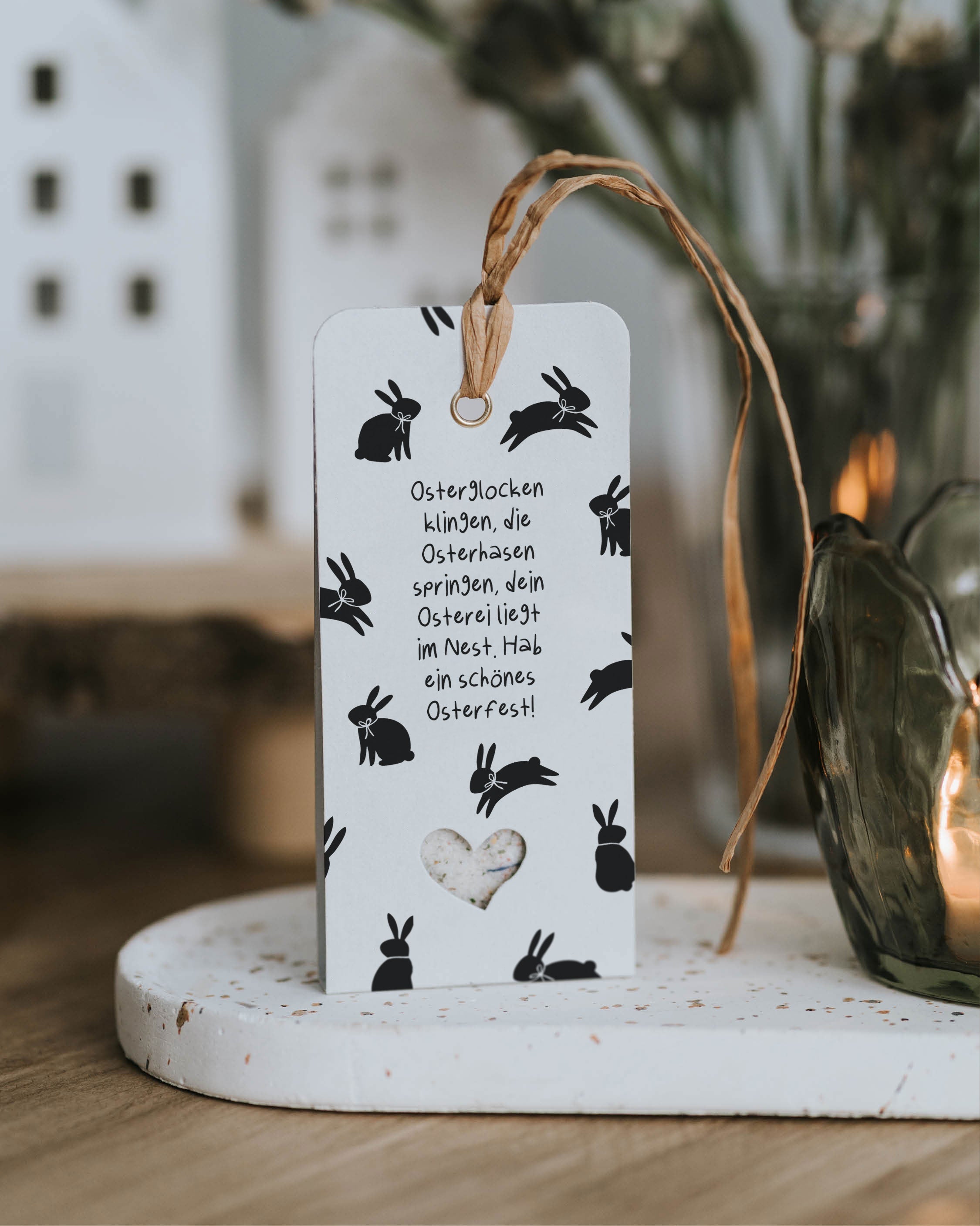 Geschenkanhänger für das Osternest mit frühlingshafter Botschaft
