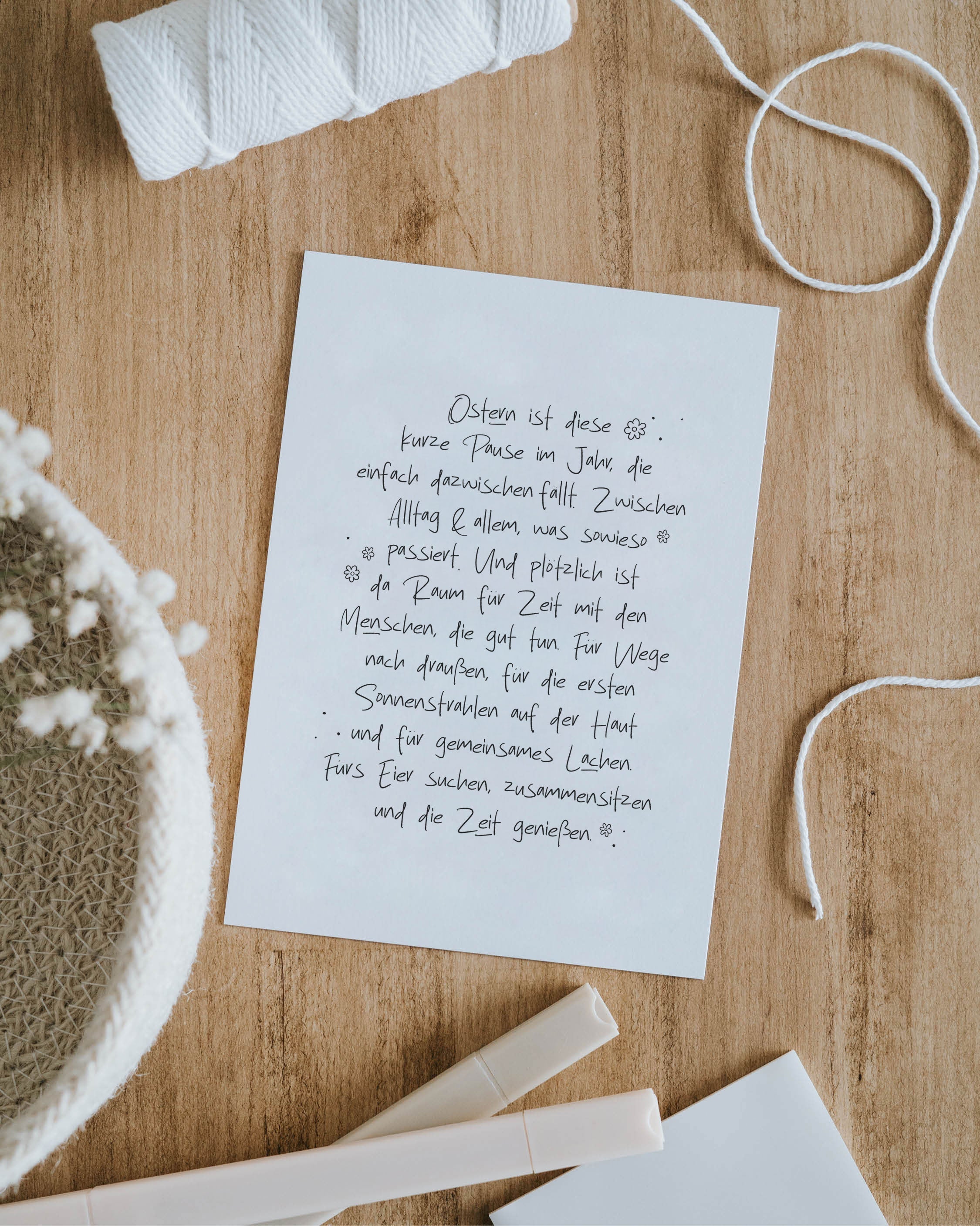 Heldenglück Postkarte Osterpause für bewusste Frühlingsmomente