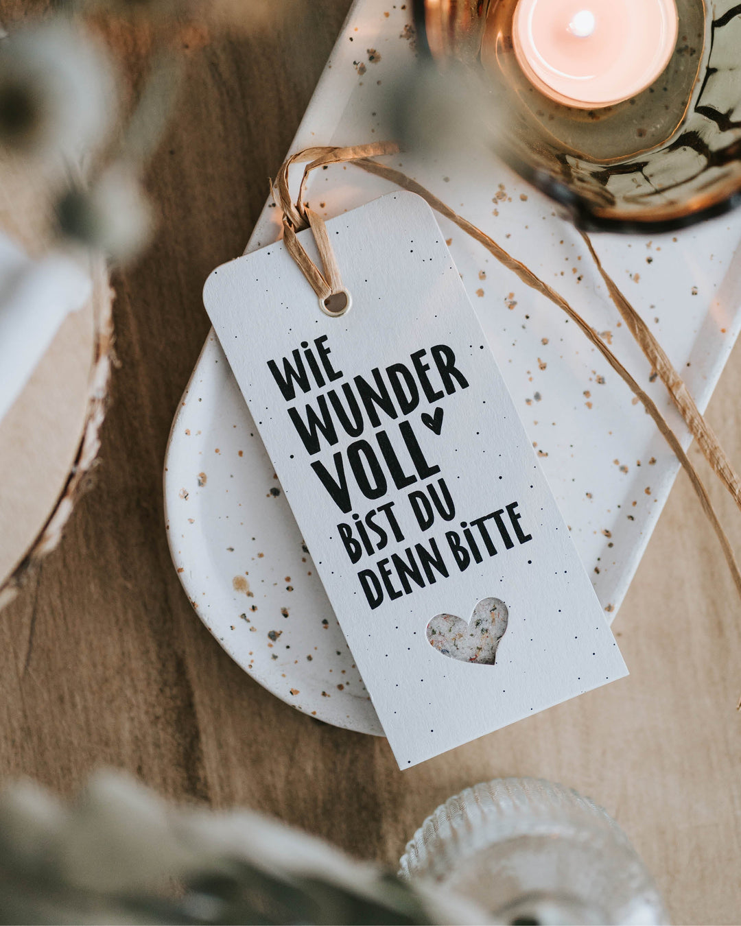 Geschenkanhänger mit Botschaft voller Wertschätzung und feinem Genuss für die Küche.