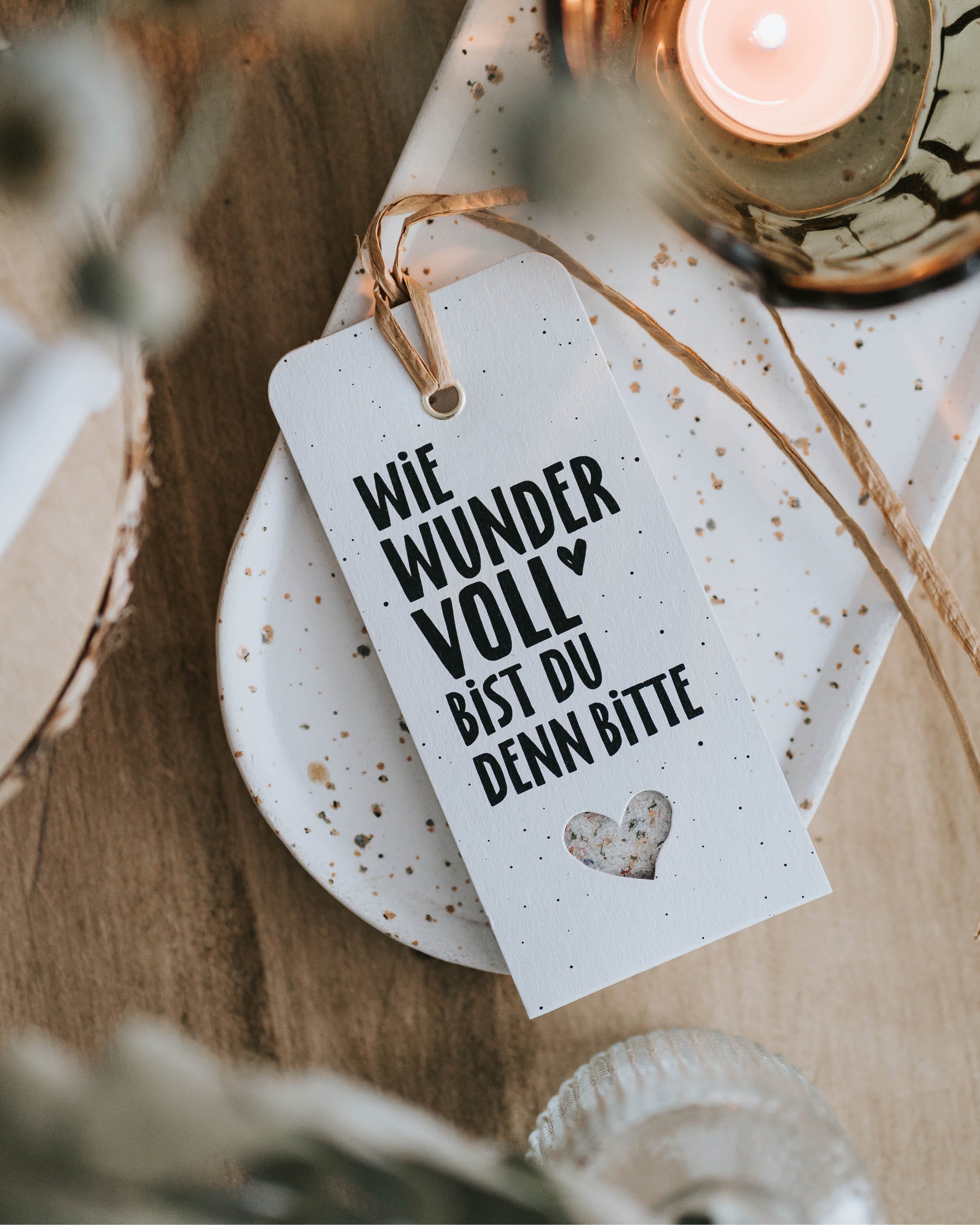 Geschenkanhänger mit Botschaft voller Wertschätzung und feinem Genuss für die Küche.